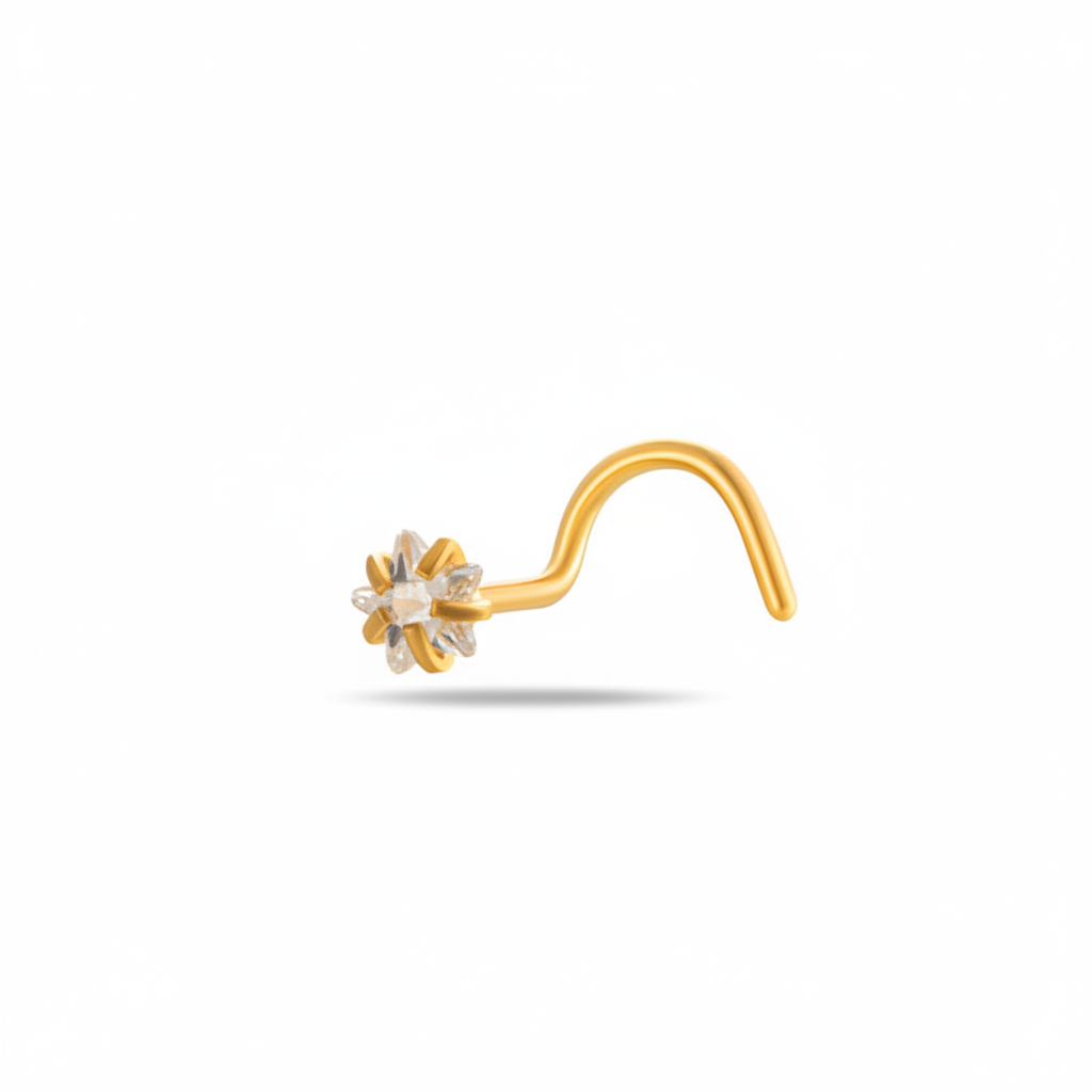 Piercing Nariz Flower Dorado Amelie Jewelry