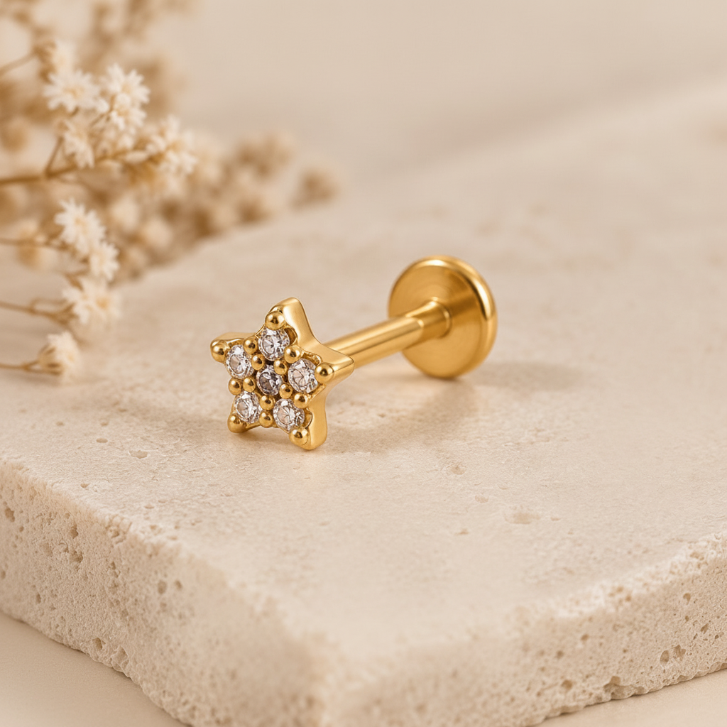Piercing Marquise Dorado para Oreja Amelie Jewelry