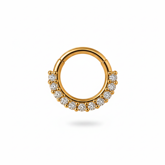 Piercing Nariz Crystal Hoop Dorado Amelie Jewelry