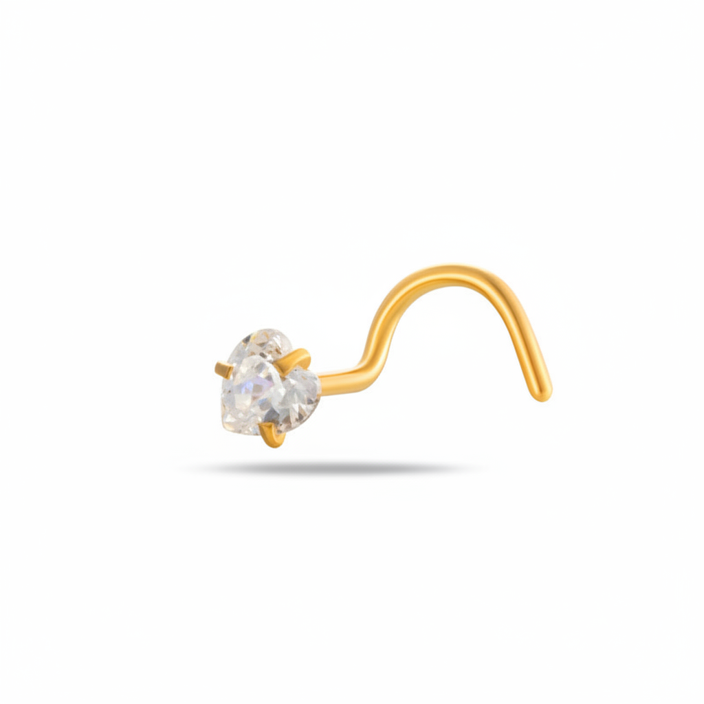 Piercing Nariz Heart Dorado Amelie Jewelry